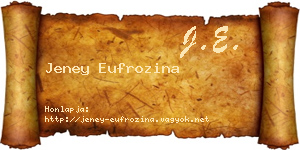 Jeney Eufrozina névjegykártya